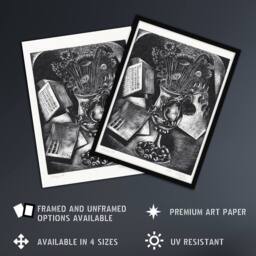 "Artery8 Flower Bouquet Black White Still Life Nash Wall Art Poster Print - Size: W18"" x H24""" - thumbnail 2