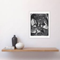 "Artery8 Flower Bouquet Black White Still Life Nash Wall Art Poster Print - Size: W18"" x H24""" - thumbnail 4