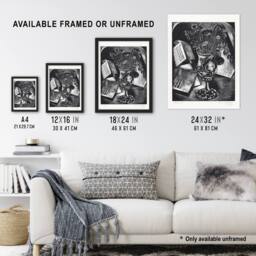 "Artery8 Flower Bouquet Black White Still Life Nash Wall Art Poster Print - Size: W18"" x H24""" - thumbnail 3