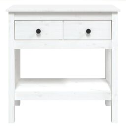 Berkfield Home Console Table White 75x35x75 cm Solid Wood Pine - Size: 75 x 35 x 75 cm - thumbnail 6