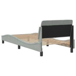 Berkfield Home Bed Frame without Mattress Light Grey 90x190 cm Single Velvet - thumbnail 6