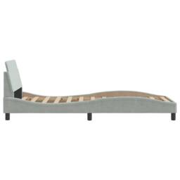 Berkfield Home Bed Frame without Mattress Light Grey 90x190 cm Single Velvet - thumbnail 5