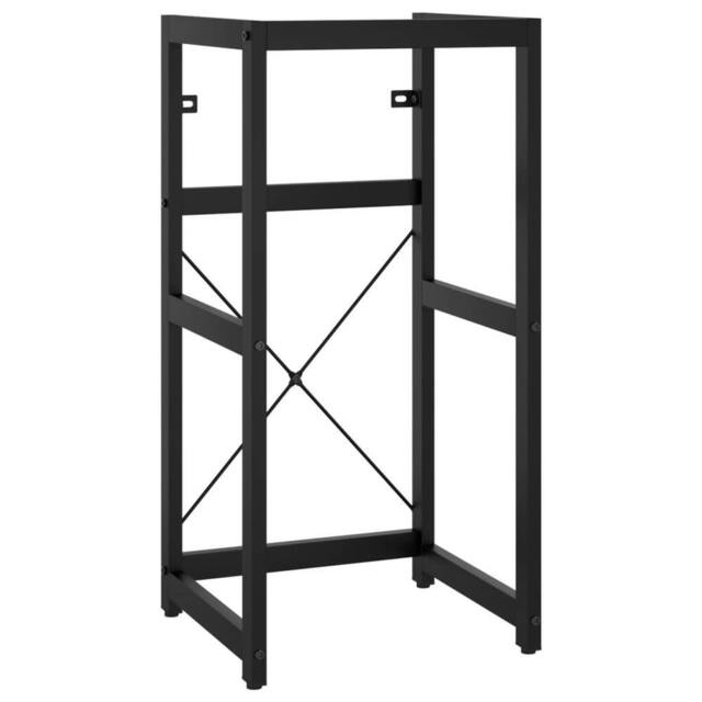 Berkfield Home Elegant Bathroom Washbasin Frame with Built-in Basin Black Iron - image 1