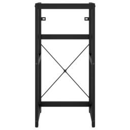 Berkfield Home Elegant Bathroom Washbasin Frame with Built-in Basin Black Iron - thumbnail 4