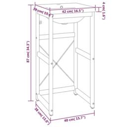 Berkfield Home Elegant Bathroom Washbasin Frame with Built-in Basin Black Iron - thumbnail 7