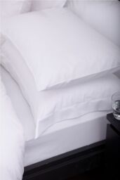 Martex Sestina 100% Cotton Percale Oxford Pillowcase - 69 x 69cm in White - Size: Single - thumbnail 2