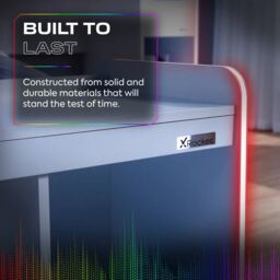 "X Rocker Electra TV Unit for up to 42"" TV's, Shelves & LED Lights in White" - thumbnail 3