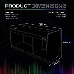 "X Rocker Electra TV Unit for up to 42"" TV's, Shelves & LED Lights in White" - thumbnail 9