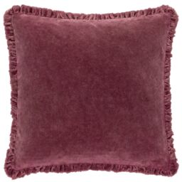 Yard Bertie 100% Cotton Velvet Cushion in Dark Red - Size: 45 cm x 45 cm - thumbnail 1