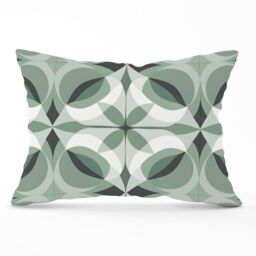 Warren Reed - Designer Geometric Green Grey Cushions - Size: 60 cm x 60 cm - thumbnail 1