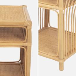 sweeek Rattan Nightstand 1 Shelf 1 Compartment (set Of 2) in Light Brown - thumbnail 6