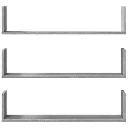 Berkfield Home Wall Shelves 3 pcs Grey Sonoma 80x18x18 cm Engineered Wood - Size: 80 x 18 x 18 cm - thumbnail 4