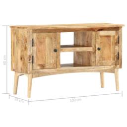 Berkfield Home Sideboard 100x35x60 cm Solid Mango Wood in Brown - Size: 100 x 35 x 60 cm - thumbnail 6