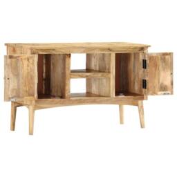 Berkfield Home Sideboard 100x35x60 cm Solid Mango Wood in Brown - Size: 100 x 35 x 60 cm - thumbnail 2