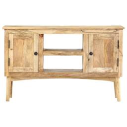 Berkfield Home Sideboard 100x35x60 cm Solid Mango Wood in Brown - Size: 100 x 35 x 60 cm - thumbnail 3