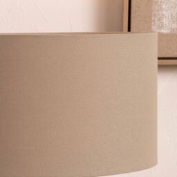 Ruma Taupe Cylinder Cotton Lampshade for Table Lamps & Floor Lamps - Size: 18 inches - thumbnail 2