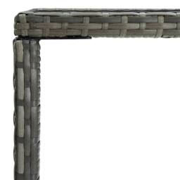 Berkfield Home Garden Bar Table Grey 70x70x110 cm Poly Rattan & Glass - Size: 70 x 70 x 110 cm - thumbnail 4