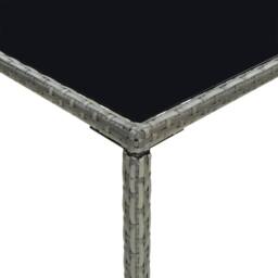 Berkfield Home Garden Bar Table Grey 70x70x110 cm Poly Rattan & Glass - Size: 70 x 70 x 110 cm - thumbnail 5