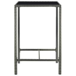 Berkfield Home Garden Bar Table Grey 70x70x110 cm Poly Rattan & Glass - Size: 70 x 70 x 110 cm - thumbnail 3