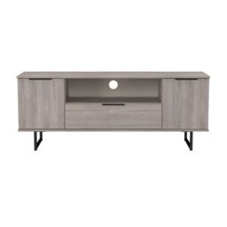 Ready Assembled 2 U Fuji 2 Door 1 Drawer Wide TV Unit (Ready Assembled) in Light Grey - thumbnail 2