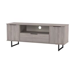 Ready Assembled 2 U Fuji 2 Door 1 Drawer Wide TV Unit (Ready Assembled) in Light Grey - thumbnail 4