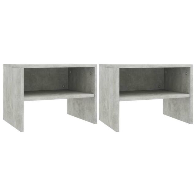 Berkfield Home Bedside Cabinets 2 pcs Concrete Grey 40x30x30 cm Engineered Wood - Size: 40 x 30 x 30 cm - image 1