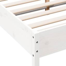 Berkfield Home Beautiful Bed Frame without Mattress White 135x190 cm Double Soli - thumbnail 7