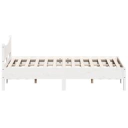Berkfield Home Beautiful Bed Frame without Mattress White 135x190 cm Double Soli - thumbnail 5