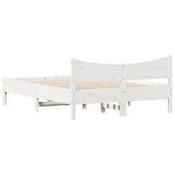 Berkfield Home Beautiful Bed Frame without Mattress White 135x190 cm Double Soli - thumbnail 6