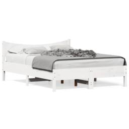 Berkfield Home Beautiful Bed Frame without Mattress White 135x190 cm Double Soli - thumbnail 3