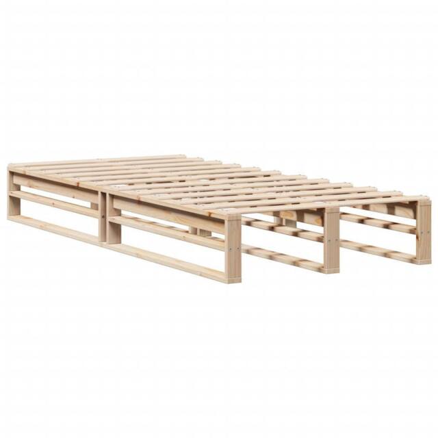 Berkfield Home Modern Bed Frame without Mattress 90x200 cm Solid Wood Pine in Light Brown - image 1