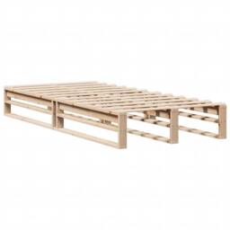 Berkfield Home Modern Bed Frame without Mattress 90x200 cm Solid Wood Pine in Light Brown - thumbnail 1