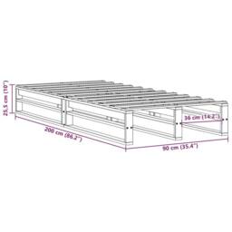Berkfield Home Modern Bed Frame without Mattress 90x200 cm Solid Wood Pine in Light Brown - thumbnail 9