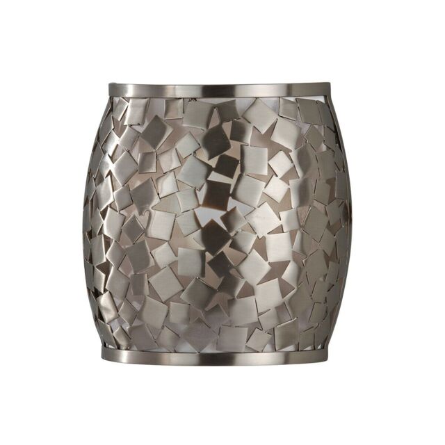Loops Wall Light Square Metal Pieces Silver Organza Shade Brushed Steel LED E14 60W in Metallics