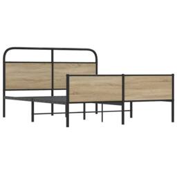 Berkfield Home Metal Bed Frame without Mattress Smoked Oak 180x200 cm Super King in Brown - thumbnail 3