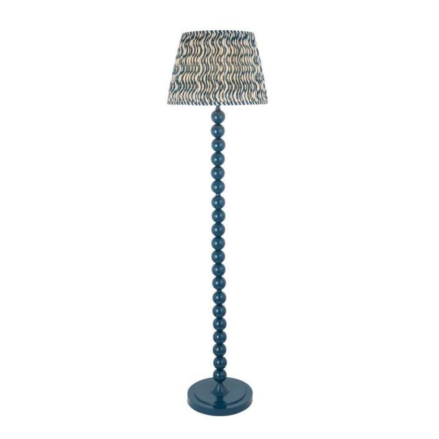 Netlighting Higgledy Gloss Blue Floor Lamp Blue Fabric Ripple Shade 40cm E27 - image 1