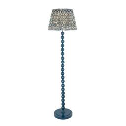 Netlighting Higgledy Gloss Blue Floor Lamp Blue Fabric Ripple Shade 40cm E27