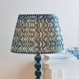 Netlighting Higgledy Gloss Blue Floor Lamp Blue Fabric Ripple Shade 40cm E27 - thumbnail 4