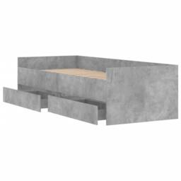 Berkfield Home Modern Bed Frame with Drawers without Mattress Concrete Grey 90x200 cm - thumbnail 5