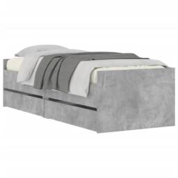 Berkfield Home Modern Bed Frame with Drawers without Mattress Concrete Grey 90x200 cm - thumbnail 1