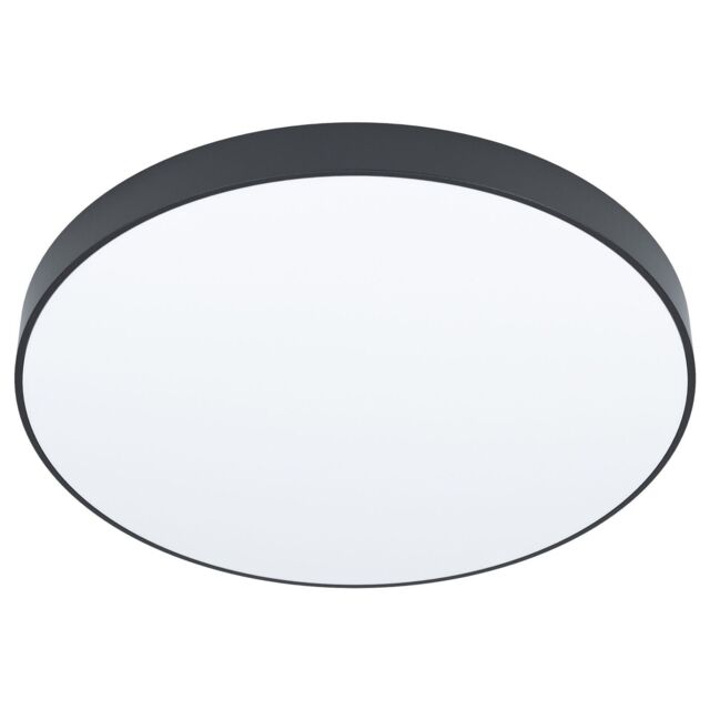 Loops Flush Ceiling Light Colour Black Shade White Plastic Bulb LED 24W Included - image 1