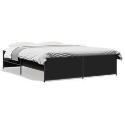 Berkfield Home Bed Frame without Mattress Black 140x200 cm - thumbnail 2