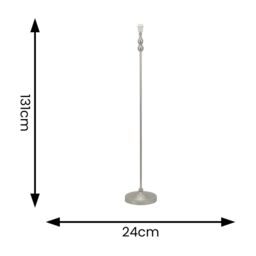 ValueLights Maggie Metal Candlestick Slim Floor Lamp Base in Silver - thumbnail 4