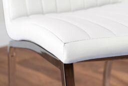 FurnitureboxUK Giovani 6-Seater Grey Glass Dining Table & 6 Isco Faux Leather Dining Chairs in White - thumbnail 9