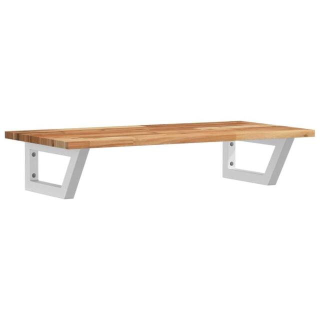 Berkfield Home Basin Shelf Wall Mounted Steel & Solid Wood Acacia in Brown - image 1