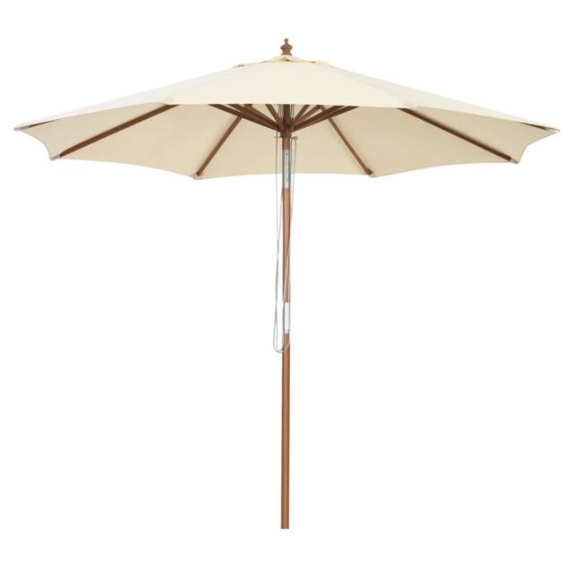 Costway 2.7M Patio Umbrella Garden Parasol Sun Shade Market Umbrella w/8 Ribs in Beige - image 1