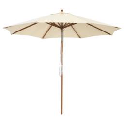 Costway 2.7M Patio Umbrella Garden Parasol Sun Shade Market Umbrella w/8 Ribs in Beige - thumbnail 1