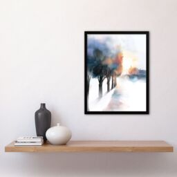 Artery8 Misty Morning Sunrise Edinburgh North Bridge Framed Art Print in White - Size: A4 - thumbnail 4