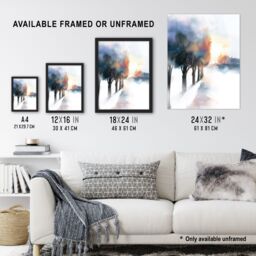 Artery8 Misty Morning Sunrise Edinburgh North Bridge Framed Art Print in White - Size: A4 - thumbnail 3