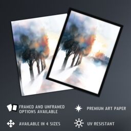 Artery8 Misty Morning Sunrise Edinburgh North Bridge Framed Art Print in White - Size: A4 - thumbnail 2